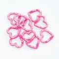Roze gestipte hartvormige veerclips voor tassen sleutelhangers DIY sieraden accessoires. - 11
