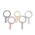 Anneaux de porte-clés en métal avec chaîne courte accessoires DIY multicolores - 25x50mm (5 Pièces/Paquet) / Multicolore