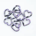 Mosquetones de resorte en forma de corazón anillo de gota de aceite para bolso llavero DIY - 1 Pieza/Paquete / Negro y Rojo (02)