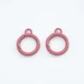 26mm anillo resorte redondo rosa mosquetón DIY accesorios llavero metal fornituras - 1 Pieza/Paquete / Negro y Rojo (02)
