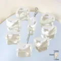 Baroque pearl bead detail shot, irregular acrylic loose beads for DIY handmade jewelry making. - Twisted Style / 12 Pieces/Pack / White
