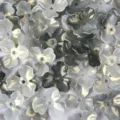 Macro view of iridescent AB acrylic magnolia flower petals for DIY jewelry crafts - 10 Pieces/Pack / Silver Gray Iridescent (01)