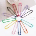Oversized colorful safety pins for DIY handmade jewelry, sweater and shawl clips. - 10 Pieces/Pack / Multicolor