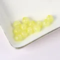 Yellow glass crackle beads detail showing crystal texture for DIY handmade jewelry bracelets. - Light Yellow