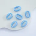 Blaue ovale Acryl Ketten Glieder Detailansicht fuer DIY Handy Kette Schmuckzubehoer. - 50 Stück/Packung / Blau