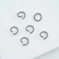 Matte grey lacquer painted alloy open jump rings jewelry connectors for DIY crafting - 6mm (100pcs) / Brown Gray