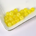 Yellow cracked glass beads for DIY bracelet jewelry making, smooth round spacer beads accessories - 6mm (100 Pieces/Pack) / Yellow