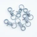 Gray Metal Lobster Clasps Spring Snap Hooks Keychain DIY Jewelry Accessories Set - 1 Piece / Gray