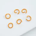 Orange painted alloy open jump rings for DIY jewelry and keychain making - 6mm (100pcs) / Orange
