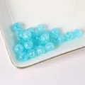 Light blue ice crack glass beads for DIY handmade bracelets, necklaces and craft accessories. - Lake Blue