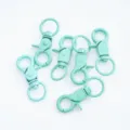 Mint green metal lobster clasps swivel snap hooks keychain DIY jewelry making hardware accessories - 1 Piece / Mint Green