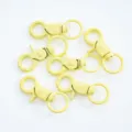 Yellow painted swivel snap hooks lobster clasps for DIY keychains and jewelry accessories - 1 Piece / Yellow