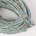 Kleurrijk gespikkeld faux mohair garen 10mm voor DIY handbreien en knutselaccessoires. - 1m / Lichtgroen