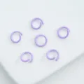 Set of six purple enamel alloy open jump rings for DIY jewelry making and keychains - 6mm (100pcs) / Light Purple