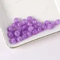 Purple crackle glass beads 8mm gemstone look DIY bracelet necklace jewelry accessories crafting - Purple