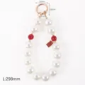 Pearl phone strap wrist chain crystal mobile phone charm decorative accessories for women - Pearl White / 1 Piece