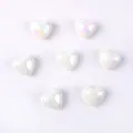 Acrylic AB heart beads for DIY phone charm and jewelry making, iridescent loose beads variant - 20 Pieces/Pack (19mm) / White Iridescent (08)