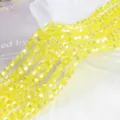 Yellow 4mm AB crystal bicone beads for DIY jewelry making and crafts - 4mm Approx 70 Pieces/Strand / Lemon Yellow AB