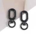 Mousquetons pivotants en métal noir pour porte-clés DIY et accessoires de sacs à main. - Noir