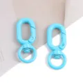Mousquetons pivotants bleu clair anneaux à ressort métal porte-clés accessoires DIY. - Bleu clair