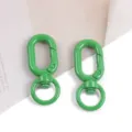 Mousqueton pivotant à ressort en métal vert porte-clés anneau de connexion en alliage - Vert