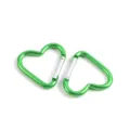 Mousqueton coeur vert en métal clip à ressort mousqueton porte-clés DIY accessorio - 1 Pièce / Vert