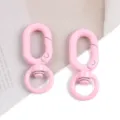 Clips a ressort en metal rose anneaux ouverts ronds en 8 porte-cles accessoires DIY. - Rose