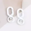 Mousquetons tournants blancs en métal, anneaux de porte-clés pour accessoires DIY 2pcs. - Blanc