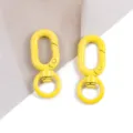 Mousqueton pivotant en métal jaune anneau à ressort porte-clés accessoire sac DIY article - Jaune