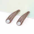Braune Metall-Druckknopf-Haarspangen, Schalenpolster, bunte Haarklammer für Kinder Zubehör - 10er Pack / 01 Braun