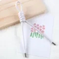 Detail view of 5mm pearlescent PU cord, glossy leather core rope for DIY bag charms and phone straps. - 1 Piece / Pearlescent White