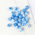 Blue and white marbled acrylic cat eye beads for DIY handmade jewelry and bracelet making - 10mm (50 pcs) / 02 (蓝白晕染大理石猫眼纹)