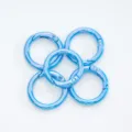 Colorful metal spring rings, open round snap hooks for jewelry making, DIY keychains, 5pcs. - Style 02 (20mm) / 1 Piece/Pack