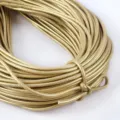 3mm golden PU leather braided cord with round core for DIY bag decoration - Approx 2 Meters/Bundle / Gold