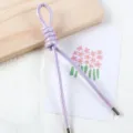 5mm pearlescent PU leather cord, handmade woven bag charm and phone strap accessory. - 1 Piece / Pearl Purple