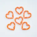 Orange heart spring clasp for DIY jewelry, cute keychain connector ring and accessories. - 06