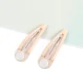 5cm Klick-Haarspangen mit Schalentablett Tropfenöl DIY Makaron Haarschmuck für Kinder - 10er Pack / 03 Aprikosenbeige