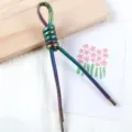 5mm iridescent PU leather cord charm, colorful handmade DIY woven rope for phone bag pendant. - 1 Piece / Pearlescent Rainbow