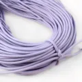 Lavender 3mm stitched round PU leather cord for DIY crafts, bag decoration and sewing - Approx 2 Meters/Bundle / Purple