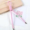 Pink PU leather cord 5mm handmade DIY charm strap for phone bag accessories detail view - 1 Piece / Pink