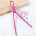 Pink PU leather core cord 5mm detail shot, perfect for DIY handmade bags and phone lanyards. - 1 Piece / Rose Red