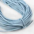 3mm light blue PU leather round cord with decorative stitching for DIY bags and crafts - Approx 2 Meters/Bundle / Blue