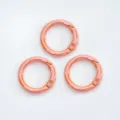 Set of 3 rose gold spring rings, metal open round snap hooks for jewelry and keychain accessories. - Style 10 (20mm) / 1 Piece
