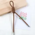 Brown PU leather core cord 5mm handmade DIY bag strap accessory for phone charm decoration. - 1 Piece / Brown