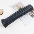 Grey chenille stems pipe cleaners bundle for DIY crafts, flexible craft supplies accessory. - 07# 25 Pieces Dark Gray