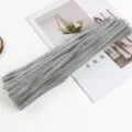 6mm grey DIY pipe cleaners fuzzy sticks craft materials for handmade bouquet toys and kids - 09# 25 Pieces Gray