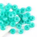 Turquoise acrylic large hole donut beads, close-up view of DIY craft jewelry accessories. - 10 Pieces/Pack / Turquoise Marble (01)