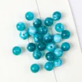 Turquoise cat-eye acrylic beads 8-16mm for DIY jewelry making and bracelet crafts - 08 (Teal Blue Marble)