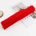 Red pipe cleaners 6mm chenille stems for DIY bouquet craft children handmade toy accessories - 15# 25 Pieces Red