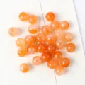Translucent orange acrylic cat eye round beads 8-16 mm for DIY jewelry making crafts - 10 (Orange Pink Imitation Cat Eye Jade)